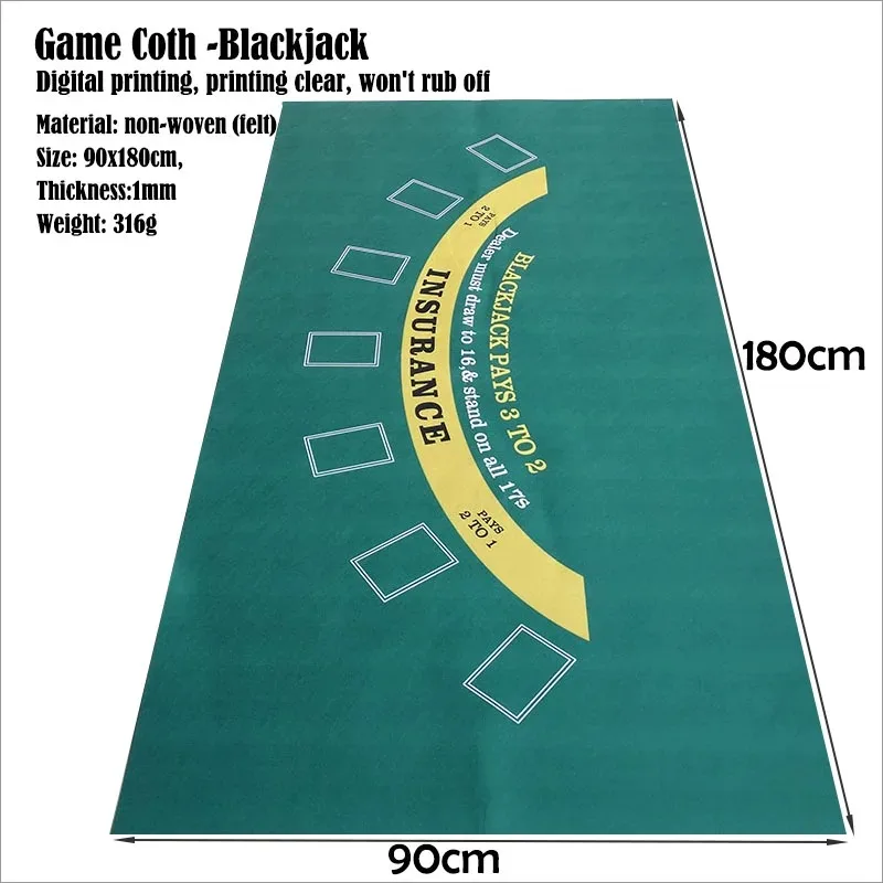 Gaming Accessories - 180x90cm Poker Chip Masa Örtüsü Dokunmamış