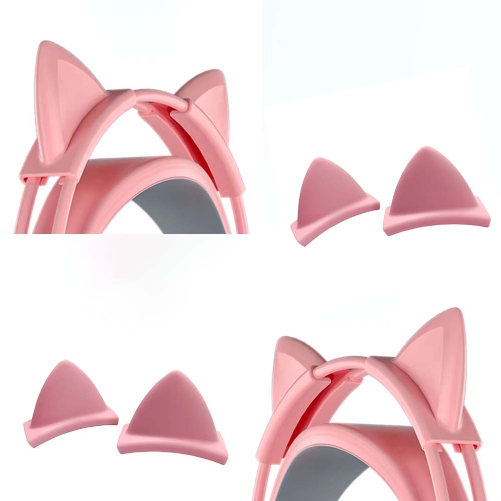 Gaming Accessories Pink - Pembe Silikon Kedi Kulakları Kolye Kulaklıklar